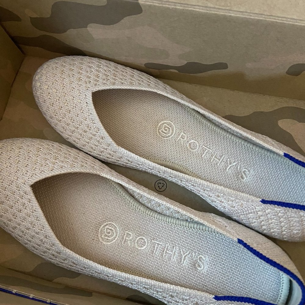 Rothy's The Flat Women's Size 6 - Salt Honeycomb (White) LIKE NEW